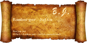 Bamberger Jutta névjegykártya